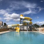 Camping Le Roussillon toboggan arrivée bassin piscine